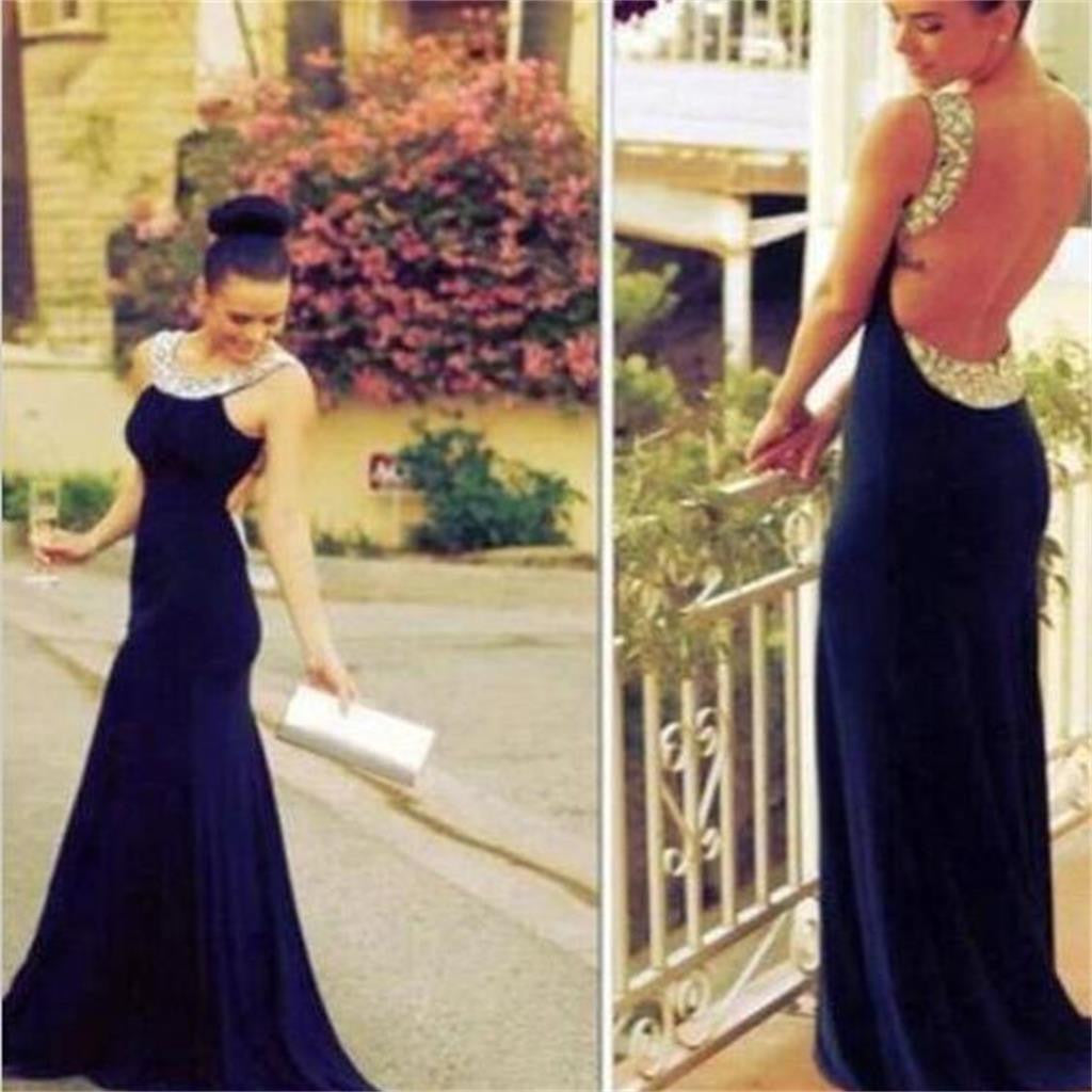 Mermaid Backless Sexy Evening Women Cheap Long Prom Dresses, BG51123