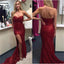 Side Slit Red Sequin Sweetheart Sparkle Sexy Cheap Long Prom Dress, BG51197
