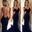 Black Mermaid Backless Fashion Sexy Cheap Evening Long Prom Dresses, BG51025