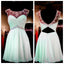 Mint Green Beaded Backless Sweet 16 Homecoming Dresses, BG514860