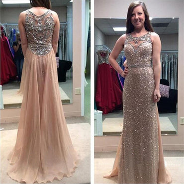 Beading Sequin Sparkle Glittery Long Evening Prom Dresses, BG51139 - Bubble Gown