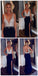 Deep V-Neck Shinning Sexy Side Slit Long Prom Dresses, BG51195 - Bubble Gown