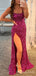 Mermaid Red Sequin Spaghetti Straps Long Evening Prom Dresses, Custom Prom Dresses, BGS0016