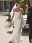 Mermaid Ivolry Satin Spaghetti Straps Long Evening Prom Dresses, Custom Wedding Dresses, BGS0047