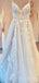 A-line Spaghetti Straps Tulle Appliques Long Wedding Dresses, Custom Wedding Dress, BGS0068