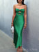 Sweet Heart Green Satin Mermaid Strapless Long Evening Prom Dresses, Custom Prom Dress, BGS0215