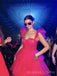 Hot Pink Tulle A-line Straps Long Evening Prom Dresses, Custom Prom Dress, BGS0218