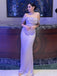 Mermaid Off Shoulder Satin Long Evening Prom Dresses, Custom Prom Dresses, BGS0238