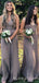 Sheath A-line Chiffon V-neck Long Bridesmaid Dresses , BN1018