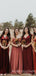 Velvet V-neck Long A-line Bridesmaid Dresses , BN1037