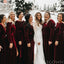 Long Sleeves Burgundy Velvet Long Bridesmaid Dresses, BN1098