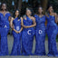 Blue Sequin Mermaid Long Bridesmaid Dresses, BN1102