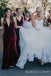 Burgundy Velvet V-neck Long Bridesmaid Dresses, BN1105