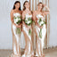 Simple One Shoulder Mermaid Spaghetti Strap Long Custom Bridesmaid Dresses , BN1292