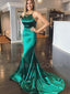 Cheap Simple Backless Dark Green Long Evening Party Prom Dresses, MR7014