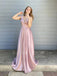 V-Neck A-line Formal Evening Long Prom Dresses, MR7015