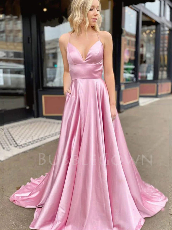 Spaghetti Straps Side Long Evening Prom Dresses, MR7020