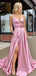 Spaghetti Straps Side Long Evening Prom Dresses, MR7020