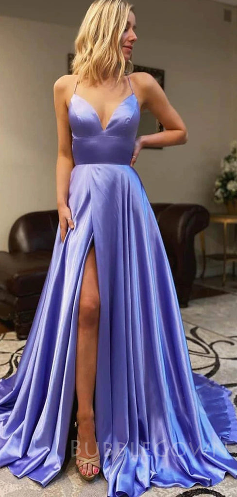 Spaghetti Straps Side Long Evening Prom Dresses, MR7020