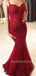 Sexy Backless V Neck Mermaid Lace Long Evening Prom Dresses, MR7047