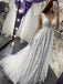 A-line See Through Lace Long Evening Prom Dresses, Cheap Sweet Dresses, MR7050