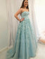 A-line Lace Long Evening Prom Dresses, Cheap Tulle Sweet Dresses, MR7061