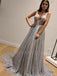 Sex V Neckline Sparkle A-Line Long Evening Prom Dresses, MR7064