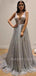 Sex V Neckline Sparkle A-Line Long Evening Prom Dresses, MR7064