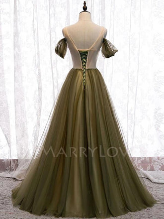 Off Shoulder Long Evening Prom Dresses, Cheap Sweet Prom Dresses, MR7069