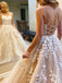 Lace Embroidery  Long Evening Prom Dresses, Cheap Tulle Sweet Prom Dresses, MR7075