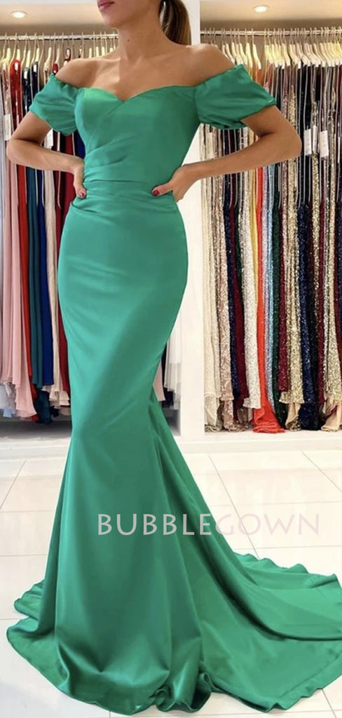 Sexy Off Shoulder Backless Mermaid Long Evening Prom Dresses, MR7107