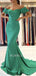 Sexy Off Shoulder Backless Mermaid Long Evening Prom Dresses, MR7107