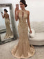 Sexy Backless Sequin Mermaid Deep V Neck Long Evening Prom Dresses, MR7111