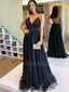 Sexy Backless Deep V neck Long Evening Prom Dresses, MR7123