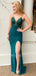 Sexy Side Slit Mermaid Lace Long Evening Prom Dresses, MR7150