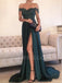 Off Shoulder A-Line Long Evening Prom Dresses, Cheap Custom Prom Dress, MR7213