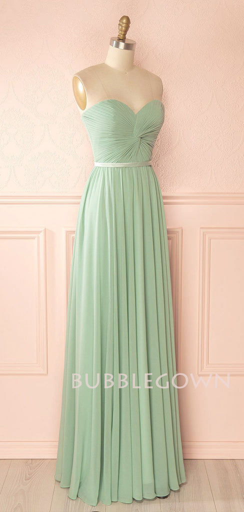 Green Simple Backless Chiffon Cheap Long Evening Prom Dresses, MR7291