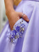 Lavender Satin A-Line Spaghetti Straps Long Evening Prom Dresses, Long Party prom dresses, MR7344