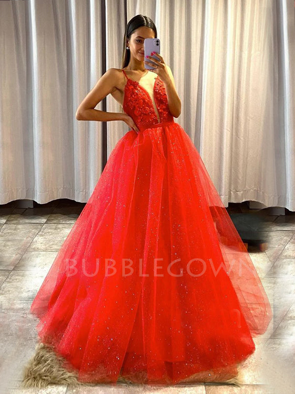 Red Appliques Long Evening Prom Dresses With Detachable Skirt, Homecoming dresses, MR7356