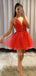 Red Appliques Long Evening Prom Dresses With Detachable Skirt, Homecoming dresses, MR7356