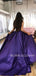 A-line Fuchsia Satin Long Evening Prom Dresses, Cheap Custom prom dresses, MR7477