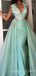 Deep V-neck Mint Green Sequin Mermaid Long Evening Prom Dresses, Cheap Custom Prom Dresses, MR7690