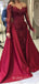 Mermaid Burgundy Lace Long Sleeves Applique bateau Long Evening Prom Dresses, MR7765
