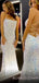 Mermaid Sequin Long Spaghetti Straps Evening Prom Dresses, Cheap Custom Prom Dresses, MR7958