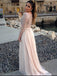 Sexy See Throuth Long Sleeves Chiffon Long Beaded Evening Prom Dresses, MR8100