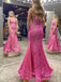 Mermaid One Shoulder Red Sequin Long Sparkly Evening Prom Dresses, MR8160