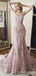 Spaghetti Straps Tulle Appliques Long Evening Prom Dresses, Mermaid Lace Custom Prom Dress, MR8239