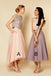 Two Pieces Cap Sleeve Sequin Top Organza Long Bridesmaid Dresses, BG51362