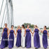 Dark Blue Halter A-line Chiffon Long Bridesmaid Dresses BMD018