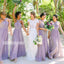 Elegant Purple Halter A-line Long Bridesmaid Dresses  BMD027